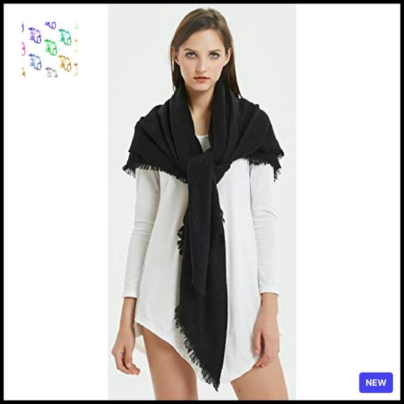 Oversized Cashmere-Like Acrylic Scarf Shawl Wrap Blanket Classic Elegant - Picture 3 of 8